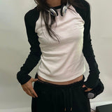 Vintage Raglan Long Sleeve Crop TopOutfit