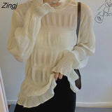 Women Pure Turtleneck All-match Stylish Casual Artistic Newest Korean Style Mujer Popular Clothes College Spring