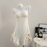 Women's Sexy Sweet Sling Lotus Loaf Swinging Pyjamas High-Ended Nest Face To The Waist Of The Thin Back Pajamas