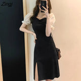 Sleeve Dress Women Elegant Office Ladies Street Wear Young All-match New Design Korean Style Patchwork Mini Fashion