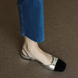 Fragrant Wind Baotou Sandals 2025 Female New Summer With Simple After Empty Color French High-Heeled Shoes Female Thick