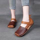 Layer Cowhite Shoes Soft Sole National Wind Flat-Soled Sports Sandals Summer Women's Roman Beach