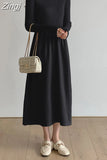 Sweater Dresses for Women Party Clothing Half Turtleneck Autumn Winter 2023 Midi Dress A-Line Vintage Casual Loose