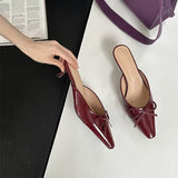 Down And Slippers 2025 New French Fairy Bow Bow Head Cool Drag Temperament Simple Coarse And Cool
