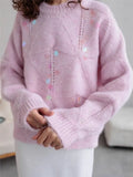 Retro Glide Hollow Soft-Gutter Sweater Knitted Women's Autumn And Winter Heavy Industry Design Niche Lazy Loose