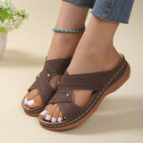 New Cool Drag Female Explosion Slope With Lady Large-Size Slippers Mother Shoes Roman Style