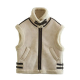New Women's Fur All-In-One Velvet Splicing Cotton Vest Vest Vest Coat Women's Top