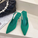 Summer New Pointed Thin Heel Single Shoes Behind The Empty Sandals High Heels Muller