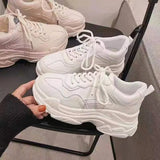 Shoes Women 2025 Spring And Autumn New Student Korean Version Of Thin Sneakers Women's Leisure Shoes Thick Soles In Small White