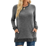 Zingj / Winter 2023 New Round Collar Color Pocket Long Sleeve Loose Jacket-Outfit