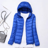 Autumn Winter New Super Light Female Light Hooded Down Jacket Light Female Slim To Add Large Size Light Coat Tide-Outfit