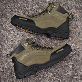 New Outdoor Hiking Shoes Wear-Resistant Anti-Slip Tourism Leisure High-Top Sports Shoes Plus Velvet Warm Cotton