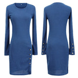 Women's 2025 Summer Dress Button Bags With Long Sleeve Dresses Women's Sensing Spice
