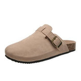 Head Slippers Female Couple Drag Wish Large Belt Buckle Decorated Roman Shoes Half Dragged Lazy Women Shoes
