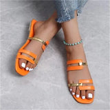 Women's Shoes Slippers 2025 Summer New Large-Size Color Flat Cool Slippers