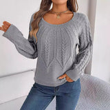 Shooting 2025 Autumn And Winter Casual Pure Color Sesame Long-Sleeved Sweater Women's
