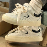 Design Sense Retro Red Shoes Women 2025 Thick-Bottom Bread Shoes In The Trend Of Small White