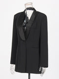 Congyuan Wind Sexy Deep V Suit 2025 Summer New Temperament Hollow Back Design Solid Color Suit Jacket