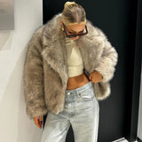 And Winter Imitation Fox Thick Long Suit Collar Imitation Fur Coat In The Long Plush Fur