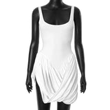 Zingj Women's Summer New Solid Color Sleeveless Vest High Waist Irregular Hem