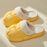 Fur Couple Cotton Slippers Women Wear Detachable Warm Waterproof And Velvet Indoors