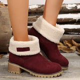 Short Boots Women's Boots Thick And High Heel Snow Boots Large Cotton