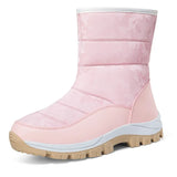 Snow Boots Women With Velvet Thick Cotton Shoes 2025 Winter New Zipper Thick-Bottomed Warm Cotton