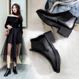 New Short Boots Low-Heeled Martin Boots Women's Boots Autumn Winter New Fashion Small Leather Shoes Round Head Women's
