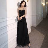 Dress Female Banquet Temperament Long Can Usually Wear A Small Black Dress Dress Banquet