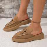 Large-Size New Autumn 2025 New Fashion Single Shoes With Flat Comfortable Thick-Soled Slippers Women's