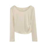 Basic T-Shirt With Bottomed T-Shirt Under Long Shoulder Sleeves New Style Thin Blouse In Spring And Autumn