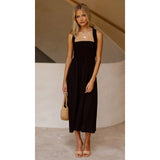Zingj 2023 Sexy Outback Solid Color Cotton And Linen Collar Sling Dress