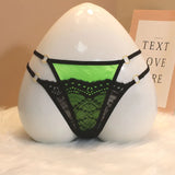 Hollow Buckle Tong Trousers Fake Two-Piece Colorless Hot Seduction Swim Cloth Low-Waisted Lace