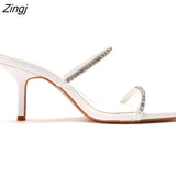 Women's shoes Black square head Rhinestone accessories High-heeled