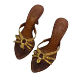 Fine Heel Tip Retro High Heels 2025 New Dew Weaving Cross Sandals Women Wear Outside In