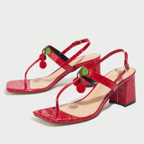 New Cherry Sexy Fashion Glass With Coarse Heeled