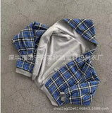 Open-Shirt 2025 New Lattice Garlet Printing National Tide Treasure Boy