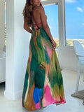 Women's Slings Print Laceless Sleeveless Sexy Dress Women