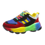 Women's Shoes Casual Sports Single Shoes 2025 Autumn And Winter New Large-Size Color Thick-Bottomed Old Dad