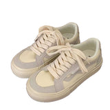 Version Of The Color Panel Shoes Women 2025 Summer New Lace Sports Small White Shoes Casual Style Retro Thick-Soled Women's