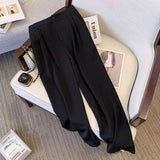 Zingj Wide Leg Pants Women's Pants Spring And Autumn 2024 New High Waist Hanging Feeling Straight Tube Advanced Sense Show Thin Pink Pants
