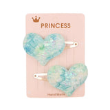 Glitter Cartoon Cartoon Love Heart Crown Hair Clips For Girls Handmade Hairpins Boutique Barrette Kids Hair