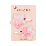 Glitter Cartoon Cartoon Love Heart Crown Hair Clips For Girls Handmade Hairpins Boutique Barrette Kids Hair