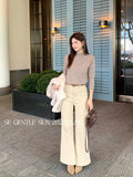 Xixi 13 Line 2025 Autumn White Standard Korean Version Of The Denim High-Waisted Straight-Legged Trousers