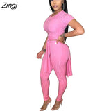 Women Suit Fashion Casual Two Piece Set Tracksuit Short Sleeve T Shirt Top Leggings Pants