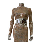 Hot Super Flash Drill Sexy Perspective Bag Hip Skirt Fashion Hot One