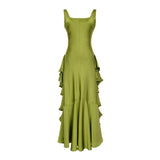 Zingj Holiday Backback Satin Sling Dress Female Early Spring 2023 New High Waist Slim Advanced Feeling