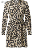 Women Printed Long Sleeve Dress Casual Bandage Mini A-line Dresses Sexy Party Summer Feminias Vestidos Women