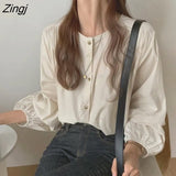 Women Hot Sale 5XL Solid O-neck Long Sleeve Korean Preppy Style Vintage Design Lovely Elegant Cute Ladies High Street