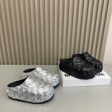 2025 New Super Fire Braid Head Soft Sole Comfortable Muller Shoes One Foot Lazy Shoes